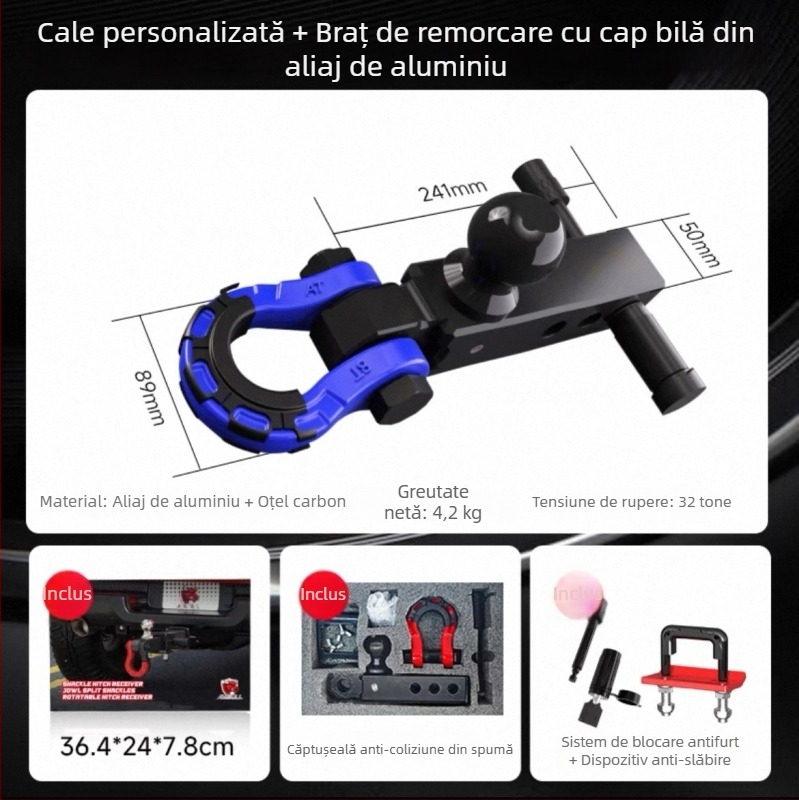 Set cu cap de bilă din aliaj de aluminiu pentru brațul de remorcare Tank 300
