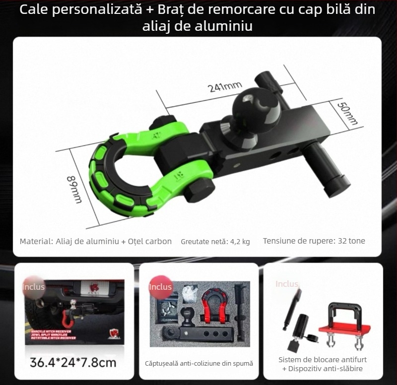 Set cu cap de bilă din aliaj de aluminiu pentru brațul de remorcare Tank 300