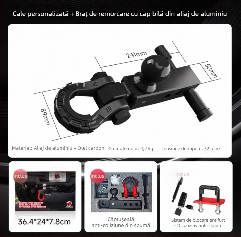 Set cu cap de bilă din aliaj de aluminiu pentru brațul de remorcare Tank 300