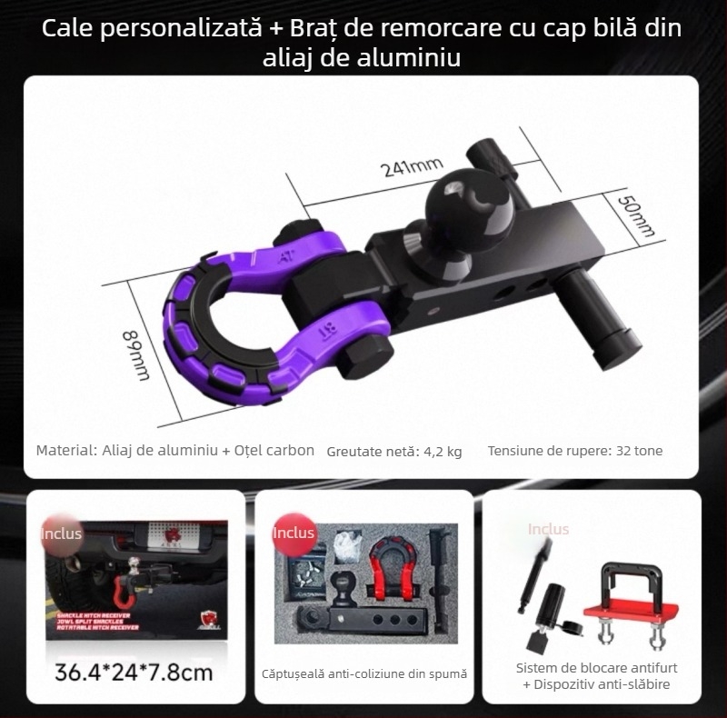 Set cu cap de bilă din aliaj de aluminiu pentru brațul de remorcare Tank 300