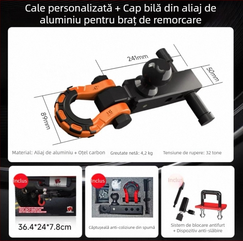 Set cu cap de bilă din aliaj de aluminiu pentru brațul de remorcare Tank 300