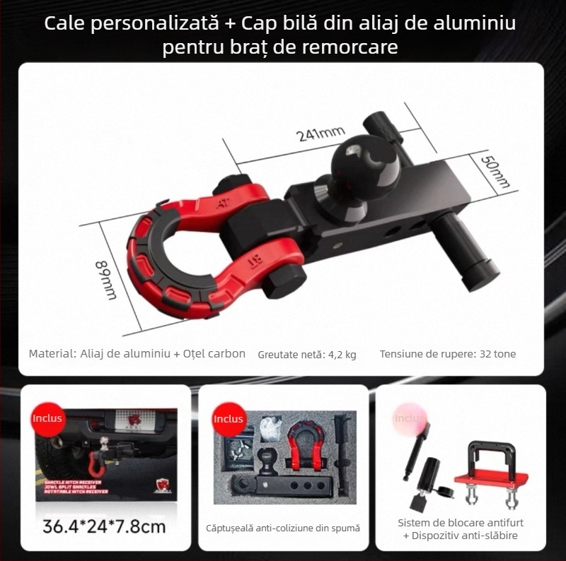 Set cu cap de bilă din aliaj de aluminiu pentru brațul de remorcare Tank 300