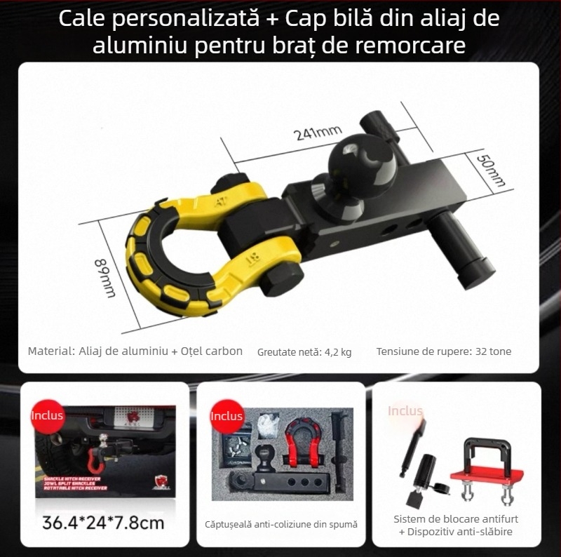 Set cu cap de bilă din aliaj de aluminiu pentru brațul de remorcare Tank 300