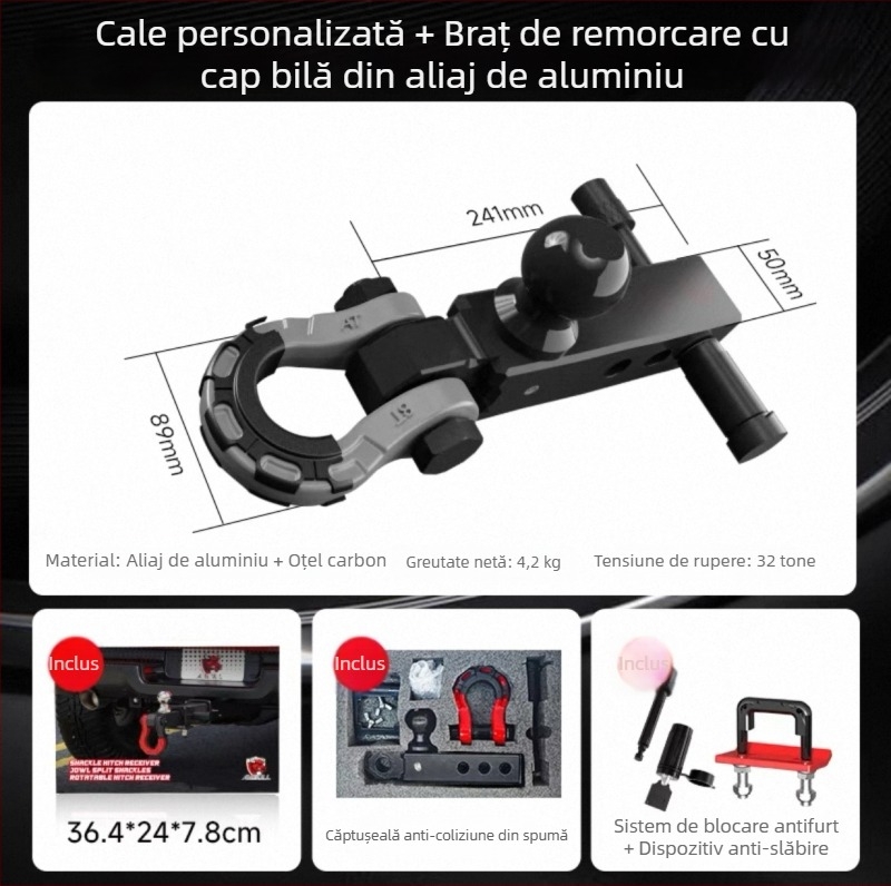 Set cu cap de bilă din aliaj de aluminiu pentru brațul de remorcare Tank 300