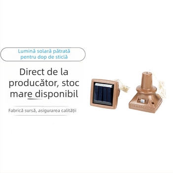 Lumini solare pătrate pentru dopul de vin, cu sârmă de cupru, pentru decor exterior rezistent la apă
