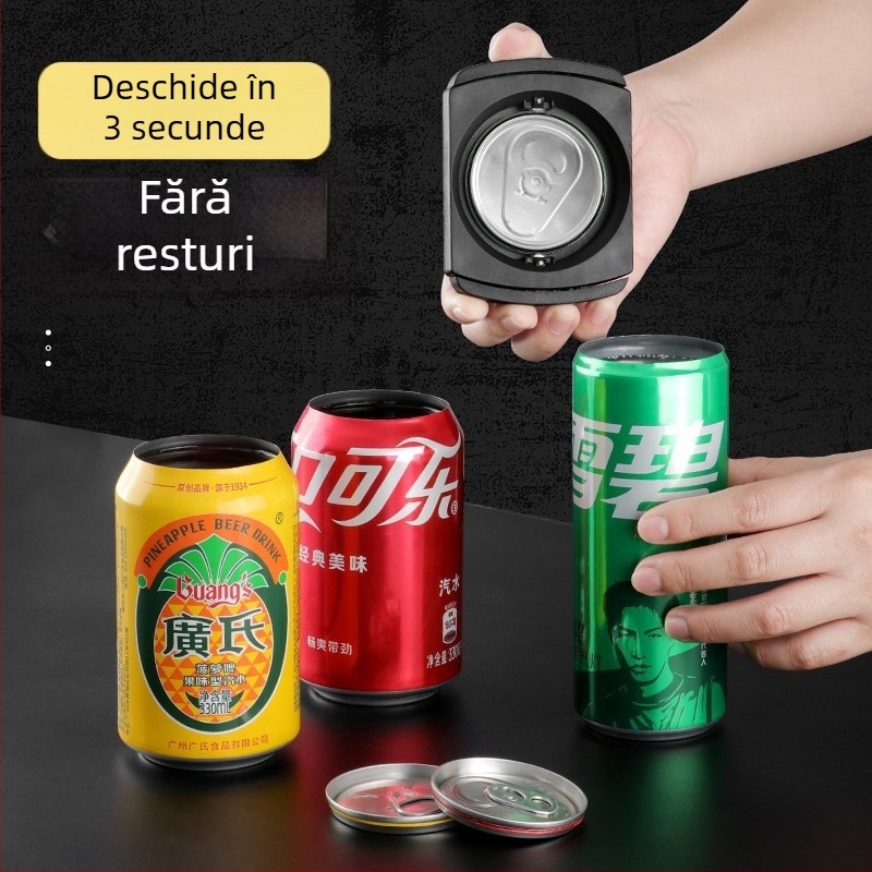 Deschizător portabil multifuncțional pentru conserve și sticle – deschidere automată a capacelor, ABS plastic