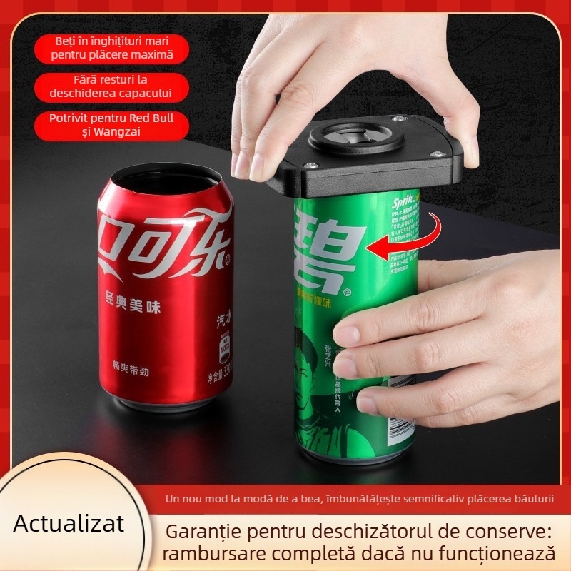 Deschizător portabil multifuncțional pentru conserve și sticle – deschidere automată a capacelor, ABS plastic