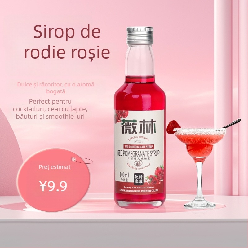 Sirop aromat cu rodie și lichior Blue Curaçao – bază de cocktail pentru ceai cu lapte și ceai cu gheață