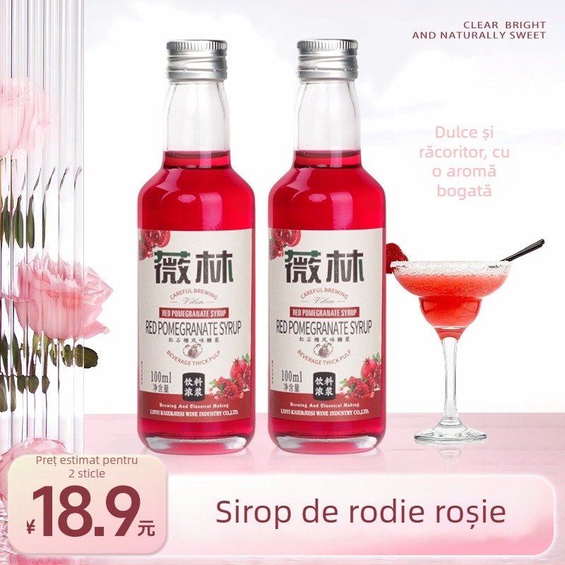 Sirop aromat cu rodie și lichior Blue Curaçao – bază de cocktail pentru ceai cu lapte și ceai cu gheață