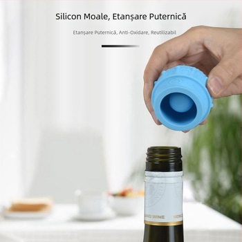 Dop din silicon în formă de coroană pentru vin roșu – silicon alimentar, etanșare fără scurgeri, păstrează prospețimea