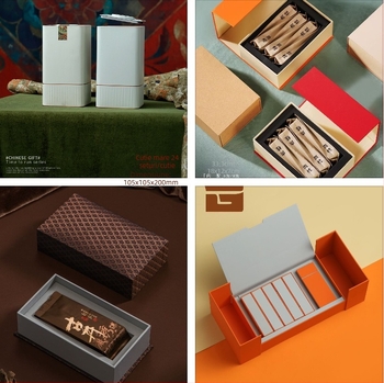 Set de ceai cadou cu recipient din metal gol: Da Hong Pao, Tieguanyin, Ceai de rocă cu scorțișoară, Jin Jun Mei – recipient metalic personalizabil