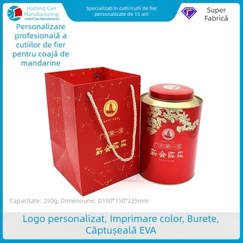 Cutie rotundă din metal pentru ceai, sigilată, cutie cadou de lux pentru ceai