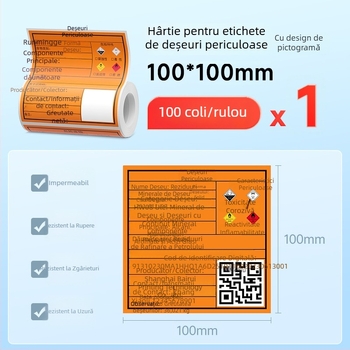 Hârtie termică autocolantă pentru etichete deșeuri periculoase
