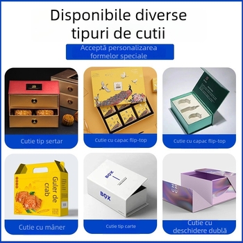 Cutie cadou de ceai cu deschidere dublă, capac și mâner, cutie colorată cu capac rabatabil, pentru loturi mici, realizată cu senzație premium