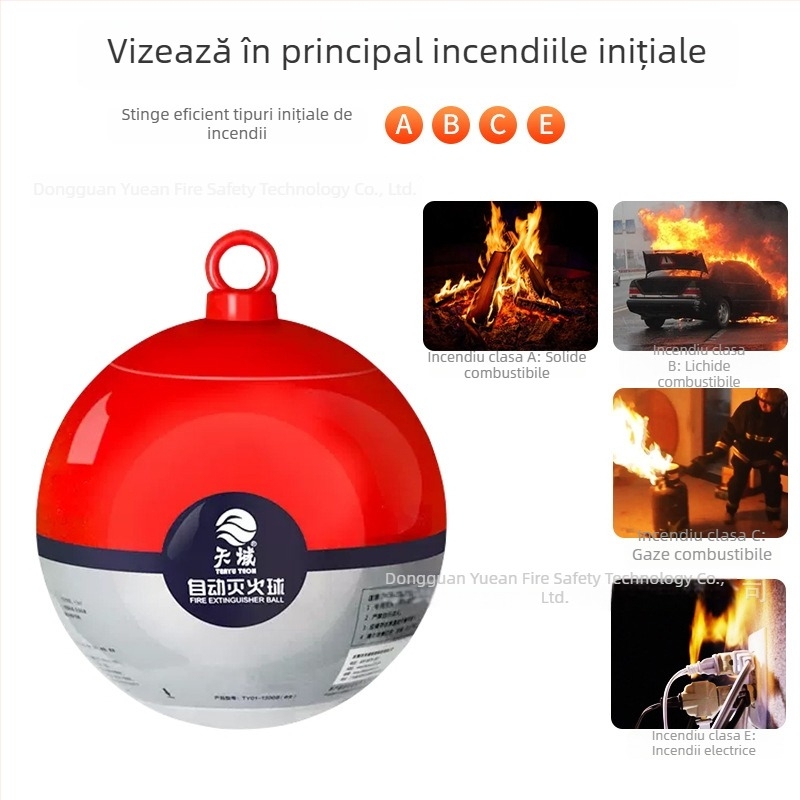 Tianyu balon automat de stingere a incendiilor cu autoexplozie, aruncare, 1,3 kg pulbere uscată, fixat pentru agățare, dispozitiv automat de stingere