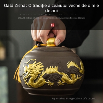 2025 Recipient de ceai din lut purpuriu, mare capacitate, sigilat, pentru depozitarea ceaiului, rezistent la umezeală, stil Pu'er chinezesc