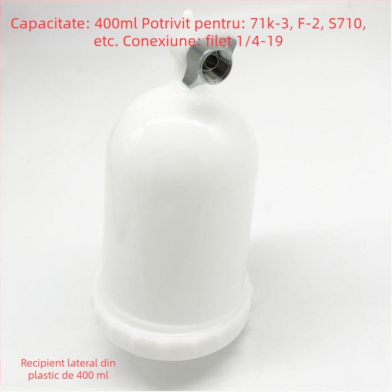 Rezervor superior pentru pistol de vopsire, cu cupă din plastic și filet intern/extern — accesorii pentru pistol