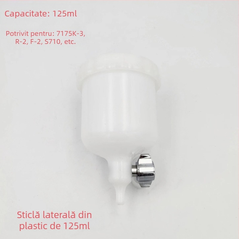 Rezervor superior pentru pistol de vopsire, cu cupă din plastic și filet intern/extern — accesorii pentru pistol