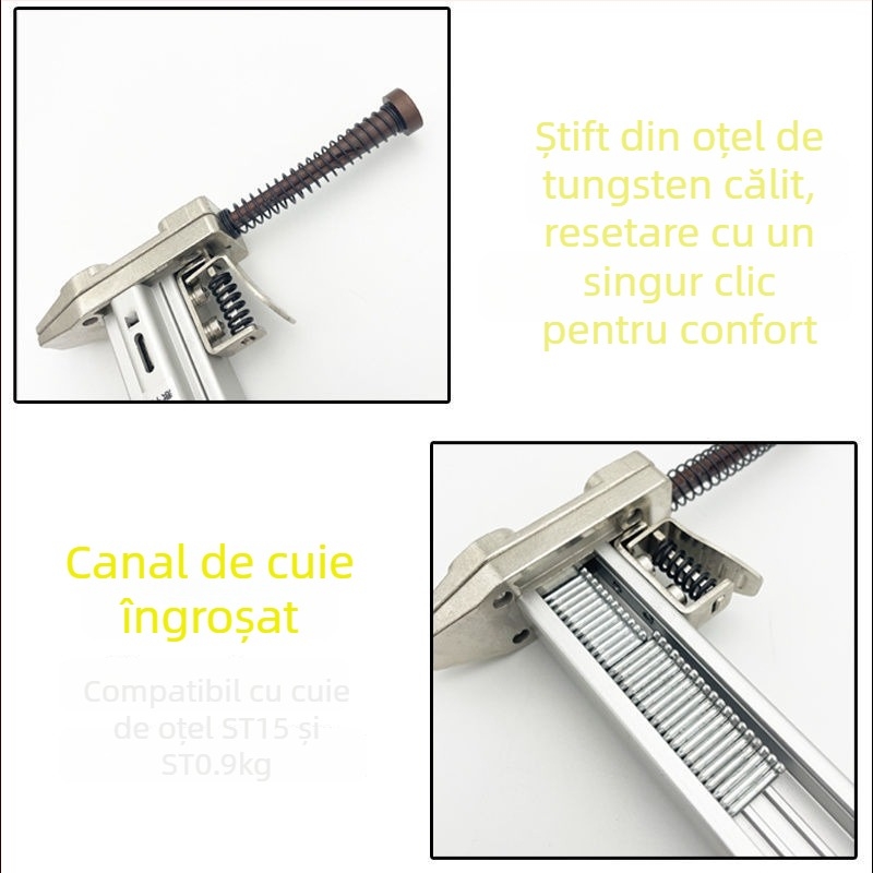 ST18 Pistol de cuie cu bandă metalică – unealtă manuală, semi-automat pentru fixarea canalelor de cablu pe pereți din ciment