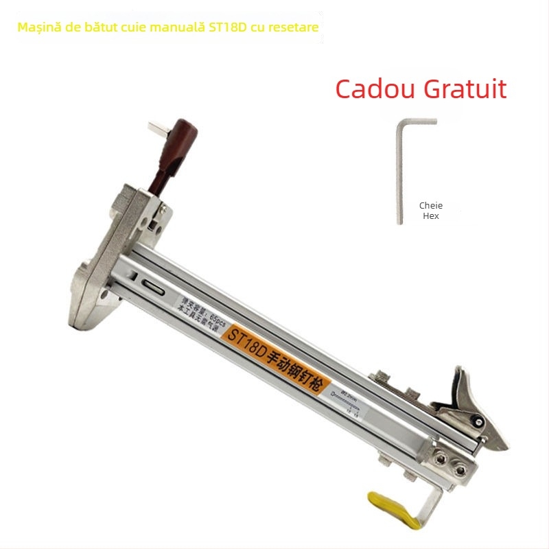 ST18 Pistol de cuie cu bandă metalică – unealtă manuală, semi-automat pentru fixarea canalelor de cablu pe pereți din ciment