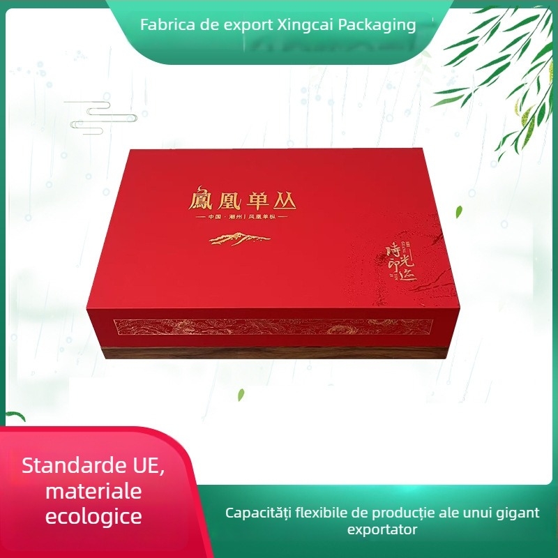 Cutie cadou din lemn pentru ceai Phoenix Dancong, 38 × 24 × 10 cm, cutie de ceai goală, lux, pentru personalizare