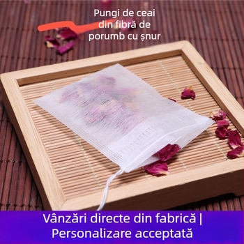 Saci de ceai PLA din fibră de porumb, filtre de unică folosință pentru frunze de ceai, pungi pentru condimente și plante medicinale, filtre pentru reziduuri, ambalaj mic