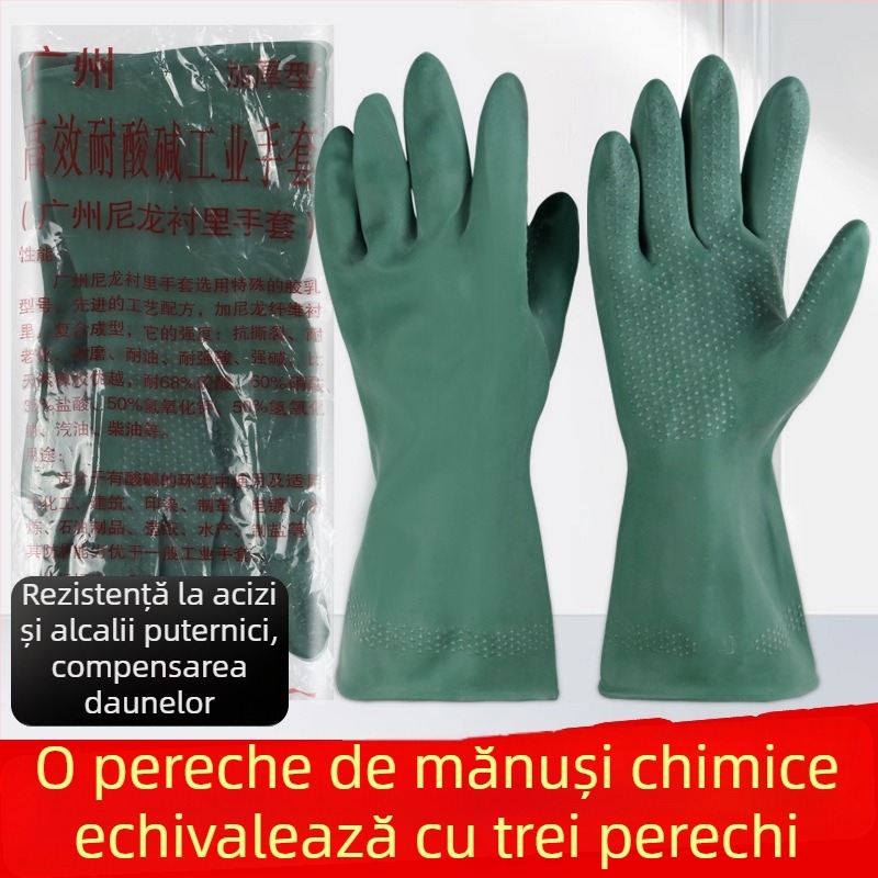 Mănuși din cauciuc butilic cu căptușeală de nylon — rezistente la substanțe chimice, mănuși de lucru protecționale, îngroșate