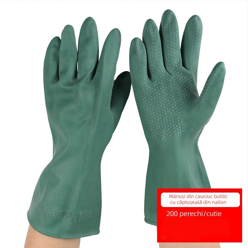 Mănuși din cauciuc butilic cu căptușeală de nylon — rezistente la substanțe chimice, mănuși de lucru protecționale, îngroșate
