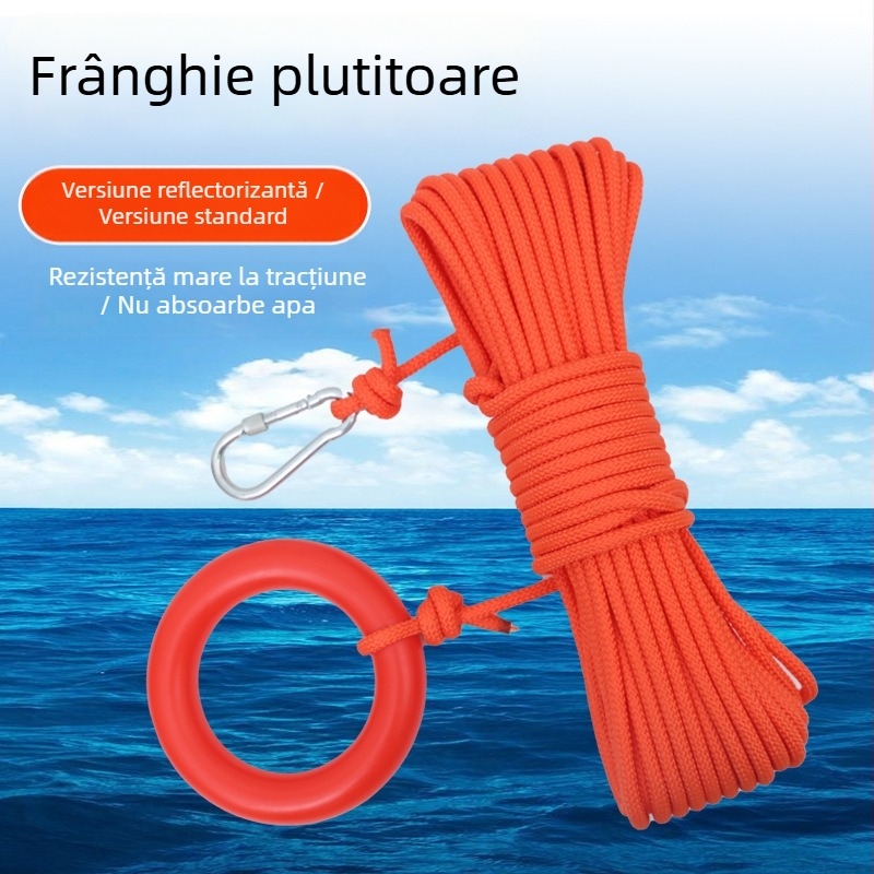 Frânghie plutitoare de salvare pentru intervenții în apă, pentru bărci, reflexivă, portabilă pentru exterior