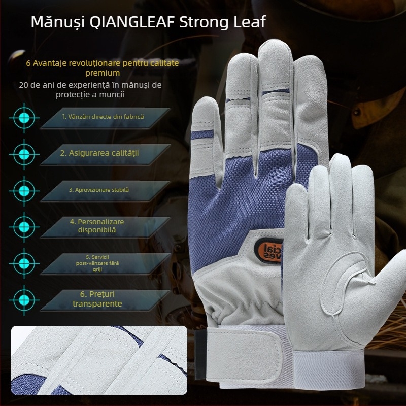 Mănuși Strong Leaf – protecție pentru muncă, din microfibră, respirante, rezistente la abraziune, pentru manipulare, lucru și ciclism în aer liber