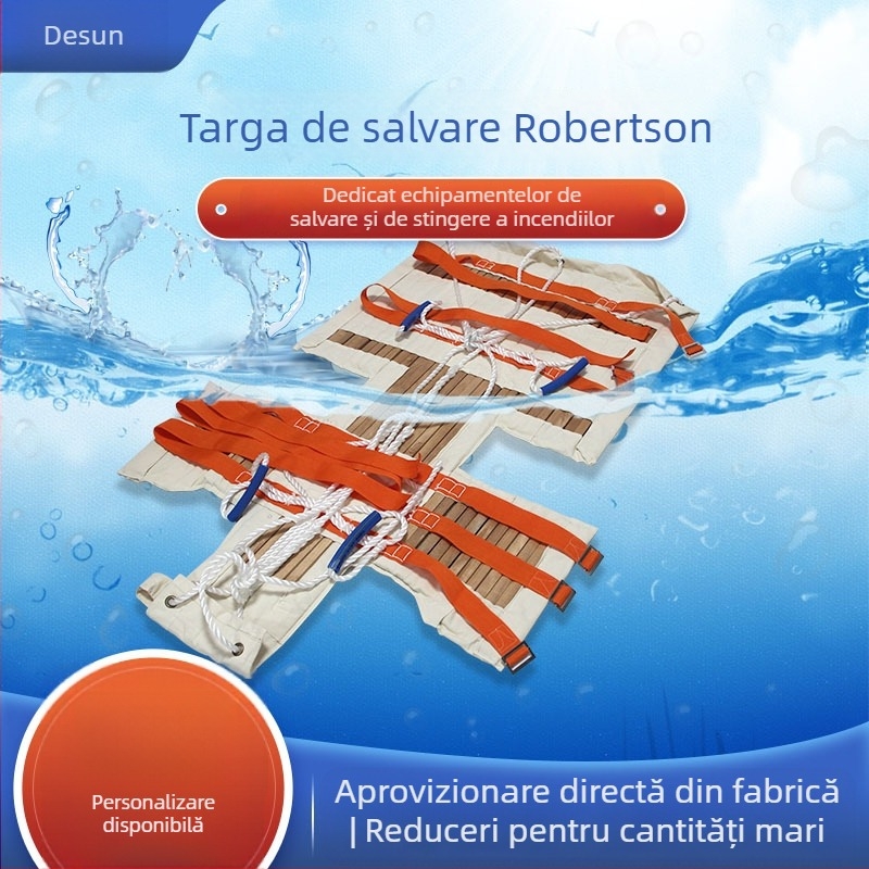 Targa Robertson pentru salvare maritimă – targă pliabilă din pânză, pentru intervenții de salvare pe apă, construcție din nylon, portabilă