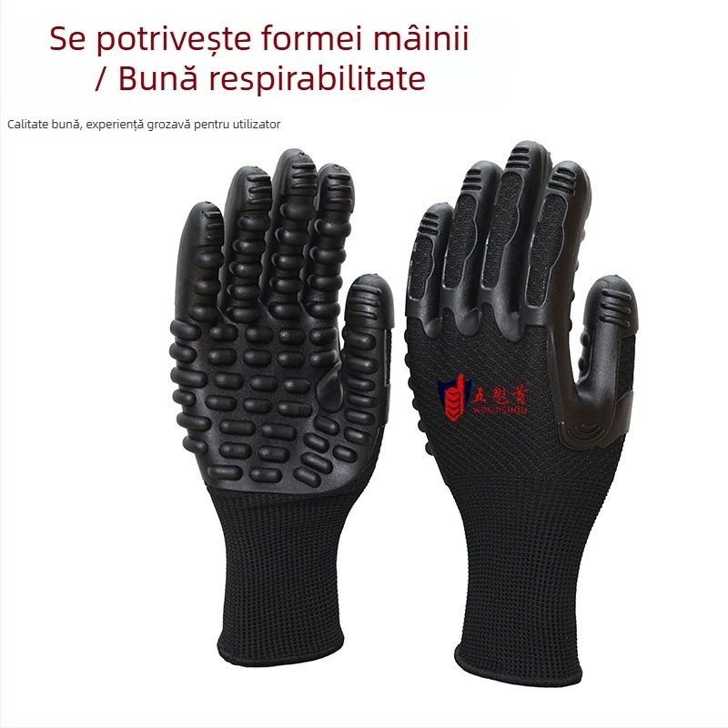 Mănuși antivibrație industriale, respirabile, pentru șantier, anti-derapare și rezistente la uzură