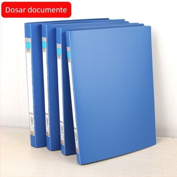 Dosar plastic albastru A4 cu clemă dublă pentru documente