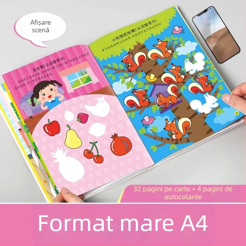 Carte cu autocolante pentru învățarea matematicii pentru copii între 2 și 6 ani: Autocolante distractive pentru concentrare