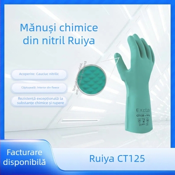 Mănuși nitril Ruiya Nivel 6, rezistente la acizi și baze, rezistente la ulei, protecție la locul de muncă