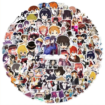 100 autocolante graffiti Bungo Stray Dogs – etichete PVC rezistente la apă pentru bagaje, caiete, skateboard și cască