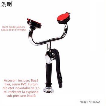 Stație de spălare a ochilor din cupru, cu două prize, pentru laborator, cu cap dublu detașabil