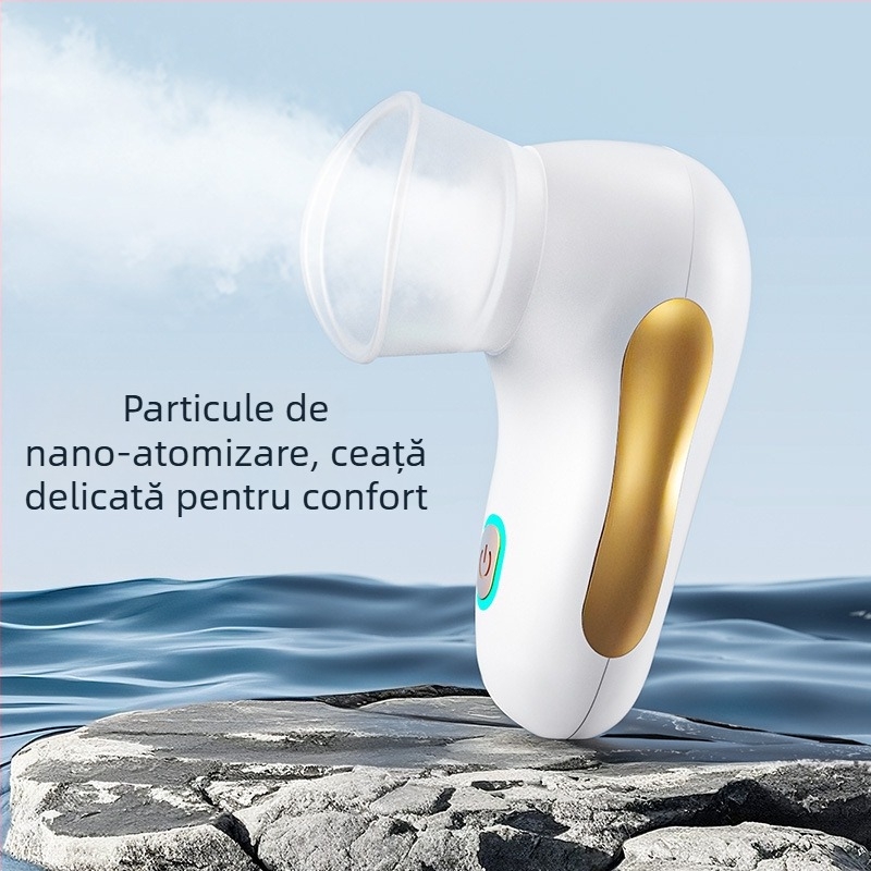 Dispozitiv portabil pentru spălarea ochilor, cu pulverizare nano pentru hidratare și ameliorarea uscăciunii ochilor