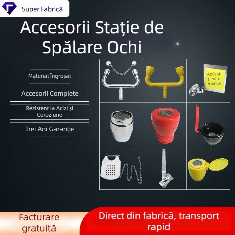 Duză pentru spălarea ochilor din oțel inoxidabil 304 – accesorii pentru duș de urgență vertical