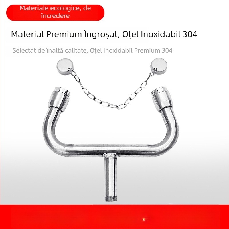 Duză pentru spălarea ochilor din oțel inoxidabil 304 – accesorii pentru duș de urgență vertical