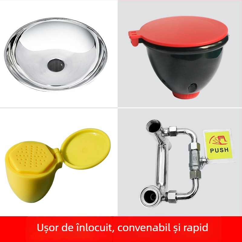 Duză pentru spălarea ochilor din oțel inoxidabil 304 – accesorii pentru duș de urgență vertical
