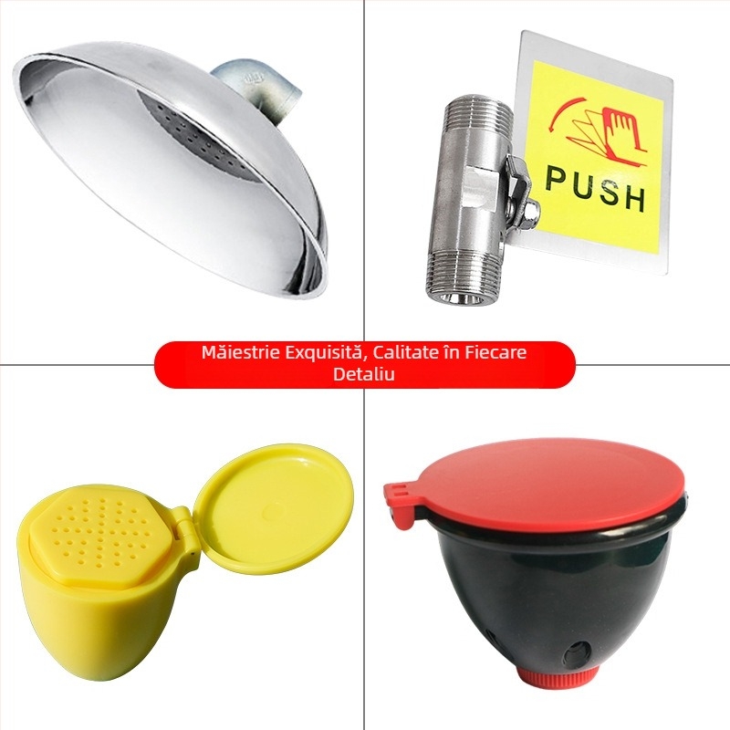Duză pentru spălarea ochilor din oțel inoxidabil 304 – accesorii pentru duș de urgență vertical
