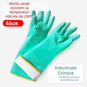Mănuși industriale impermeabile, izolante termice, prelungite, rezistente la temperaturi înalte, uleiuri, substanțe chimice și abur, pentru spălat vasele în apă fierbinte