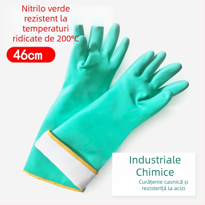 Mănuși industriale impermeabile, izolante termice, prelungite, rezistente la temperaturi înalte, uleiuri, substanțe chimice și abur, pentru spălat vasele în apă fierbinte