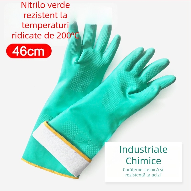 Mănuși industriale impermeabile, izolante termice, prelungite, rezistente la temperaturi înalte, uleiuri, substanțe chimice și abur, pentru spălat vasele în apă fierbinte
