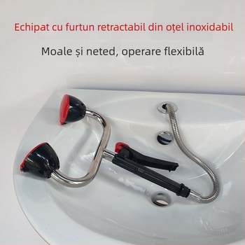 Stație de spălare a ochilor pentru laborator, tip industrial, de birou sau montat pe perete, cu duză de pulverizare retractabilă, cu ieșire simplă sau dublă