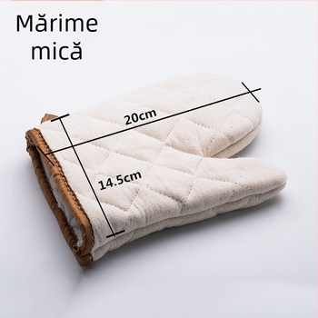 Mănuși albe din bumbac, rezistente la temperaturi înalte, cu grosime suplimentară, pentru cuptor și cuptor cu microunde, pentru coacere, mărime mică