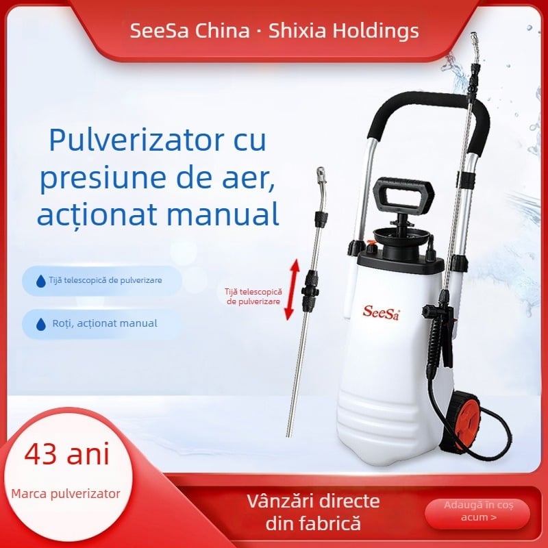 Stropitor pe role de 12L cu duză extensibilă și braț retractabil