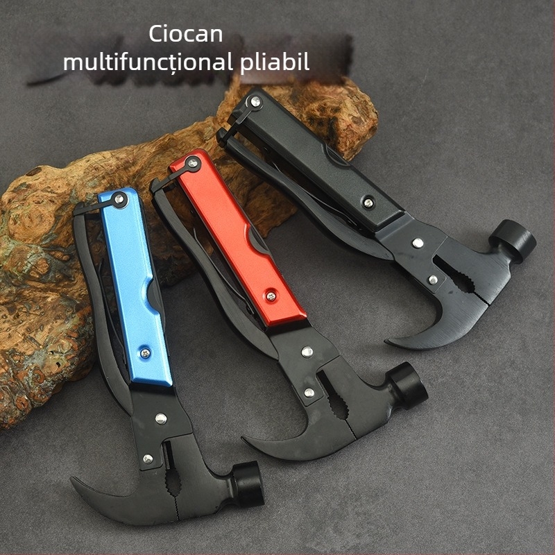 Topor-ciocan din oțel inoxidabil, multifuncțional pentru exterior, instrument portabil de salvare auto cu spargerea geamurilor