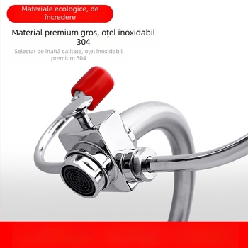 Robinet de spălare a ochilor pentru laborator, montat pe perete, retractabil, cu două porturi, pentru urgențe